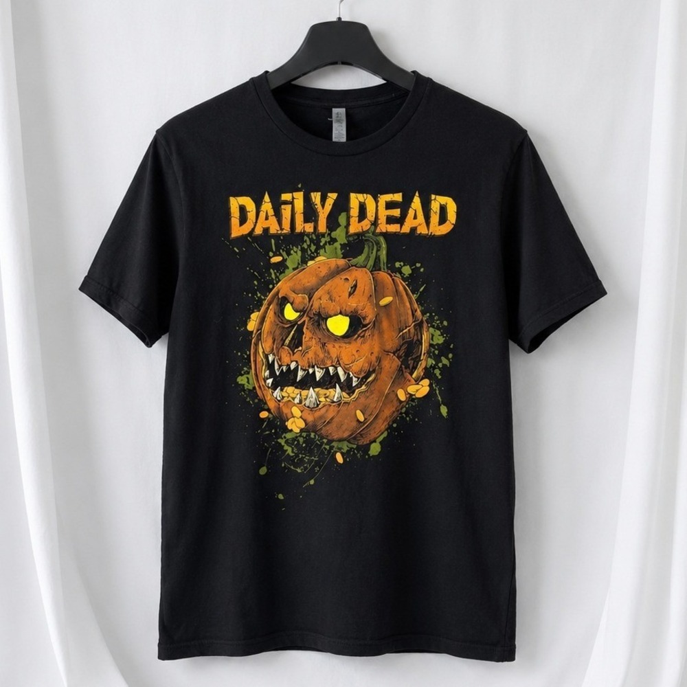 Halloween Horror Pumpkin T Shirt Large Black Daily Dead Jack O Lantern Graphic T